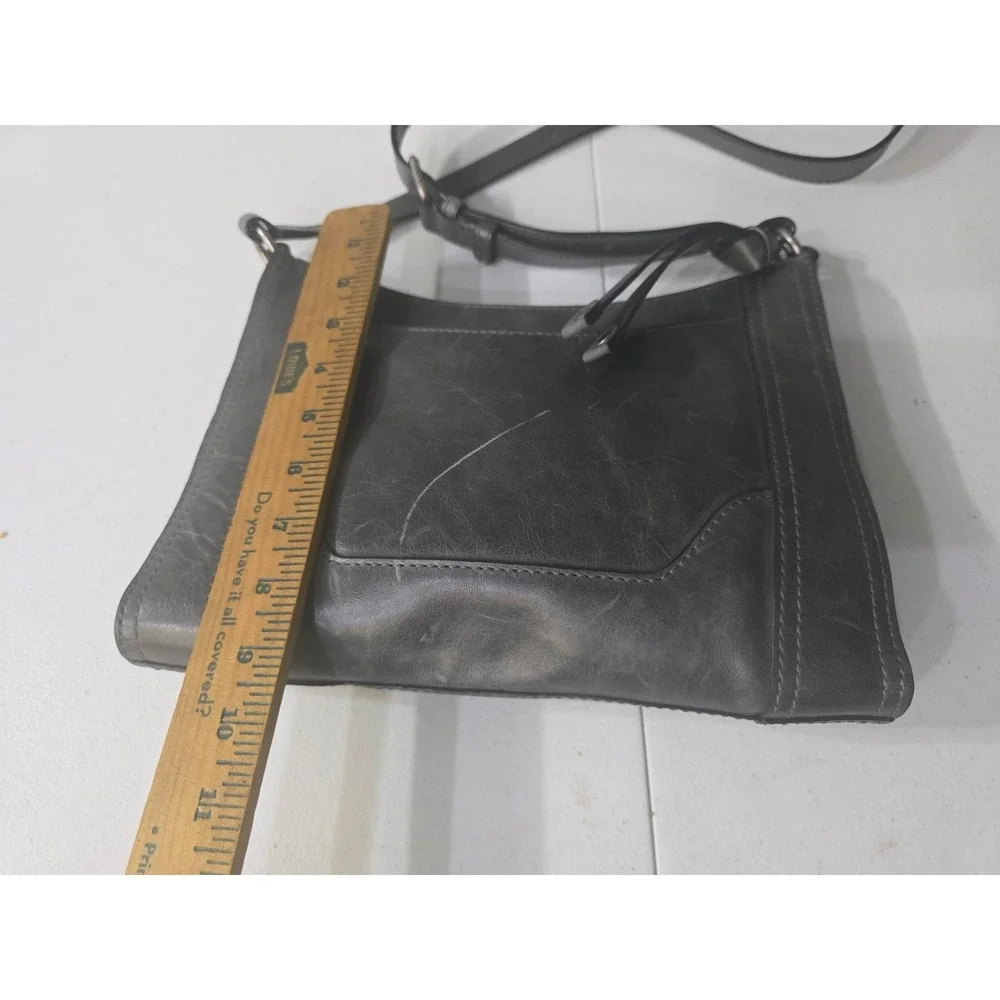 Frye Melissa Crossbody Bag Slate Grey Distressed Leather Adjustable Strap
